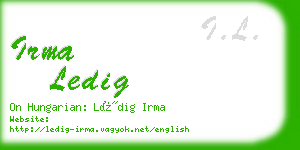 irma ledig business card